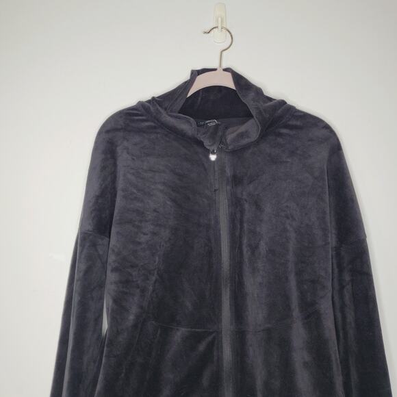 Spyder Zip Up Velour Fuzzy Jacket  Black Size Large L - Picture 2 of 12